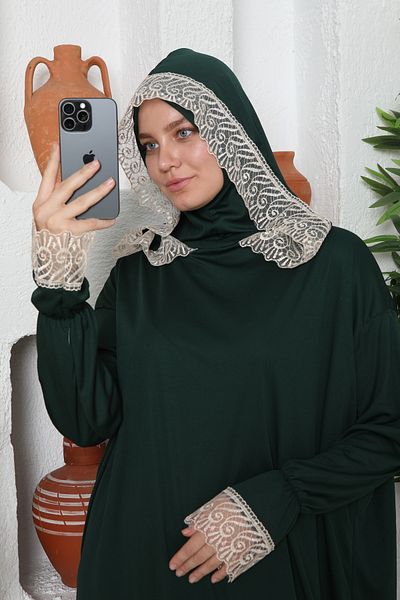 Kutay Collection قطعة واحدة - فستان صلاة نسائي بغطاء للرأس