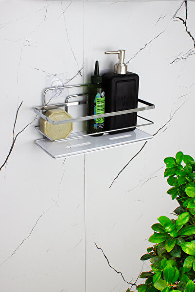 HIMYHOME Χρώμιο Μπάνιο & Καλλυντικά Organizer - Σχάρα Σαμπουάν με Κρυστάλλινο...