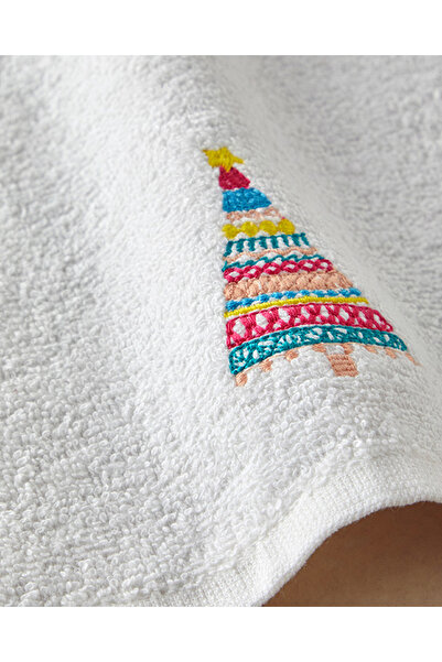 English Home Екрю кольору бавовняна рушник з вишивкою сосни