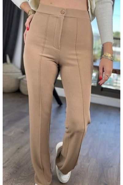 ModaDeniz Sea Women's Ultra High Waist - Recovery Lycra Crepe Palazzo Trousers