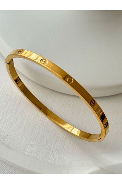 Rachel Gold Colored Cuff Bracelet - Bracelet