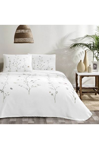 Taç Bridget Green Cotton Pique - Double Set