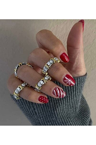 BALM STORE Tifany çarpı model tamtur paslanmaz çelik yüzük