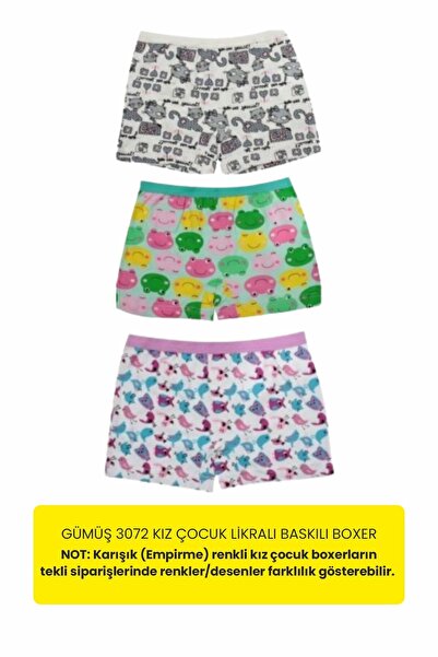 Gümüş İç Giyim Gümüş 3072 - Boxeri din Lycra imprimați pentru fete