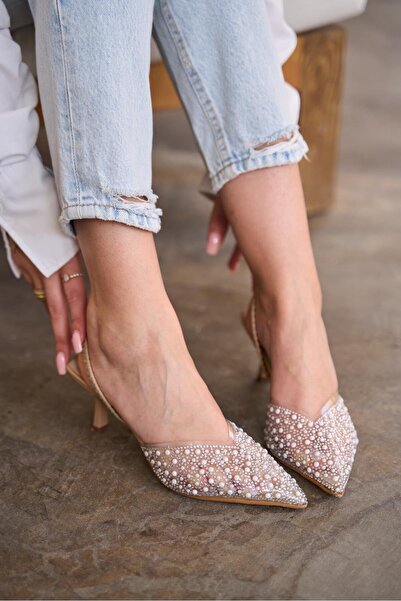 FOLLOWHER Γυναικεία Πέτρινα Λεπτομερή Διαφανή Παπούτσια με Τακούνι