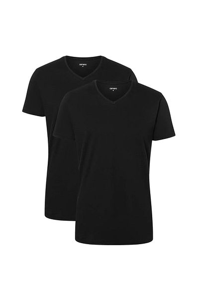 camano Herren T-Shirt, 2er Pack – Comfort BCI Cotton, V-Ausschnitt, Baumwolle