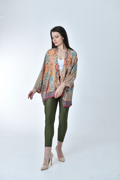 Gezginimport Kimono Ipek Zarif Rahat Kesim Kısa Crop (SILK ELEGANT RELAXED FIT SHORT CROP KIMONO)