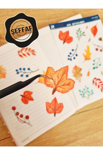 AR Sticker - Set de autocolante transparente pentru laptop, notebook, tabletă, cu tematică florală și frunze