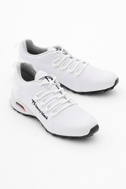 Tonny Black Men's White Comfortable Thermo Sole Lace-up Sneaker