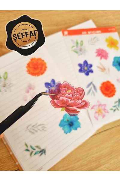 AR Sticker - Set de autocolante transparente pentru laptop, notebook, tabletă, cu tematică florală și frunze