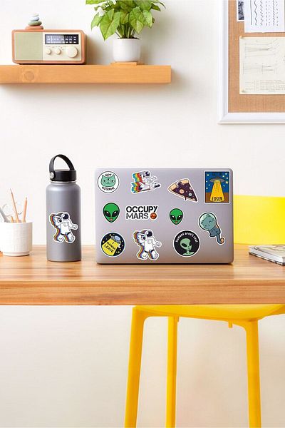 AR Sticker - Set de autocolante pentru tabletă pentru laptop cu tematică NASA 4