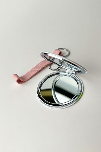 Much and More Macaron Patterned Round Mirror Keychain (Size:7 cm)