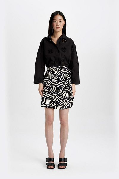 DeFacto Oversize Wide Fit vyšívaná košile s dlouhým rukávem B5419Ax24Sm