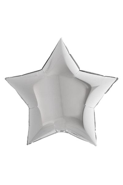 He2 Balon Silver Star Foil Balloon 18 Inch 45 cm