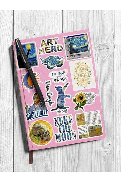 AR Sticker - Set de autocolante pentru tabletă pentru laptop cu tematică V-Gogh 5