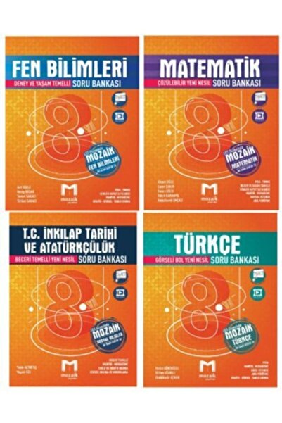 Mozaik Yayınları 8.sınıf Tüm Dersler Soru Bankası