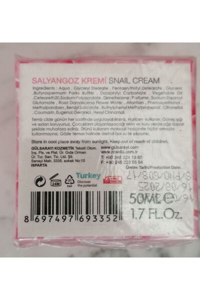 ROSELLA Gül Özlü Salyangoz Kremi 50 Ml -