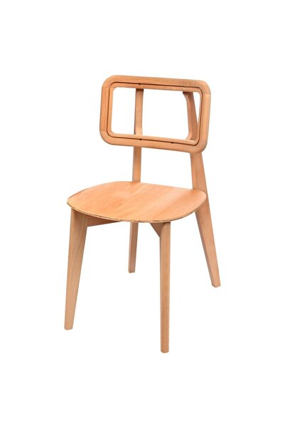 Masifart Pecunia Zion Sandalye Cilasız Ham Ahşap