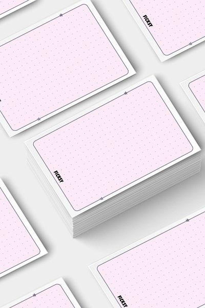 Ficksy Pink Note Card - 50 Pieces - 7*10 cm - Work Card - Notepad - Note Paper - Memo Pad - Planner