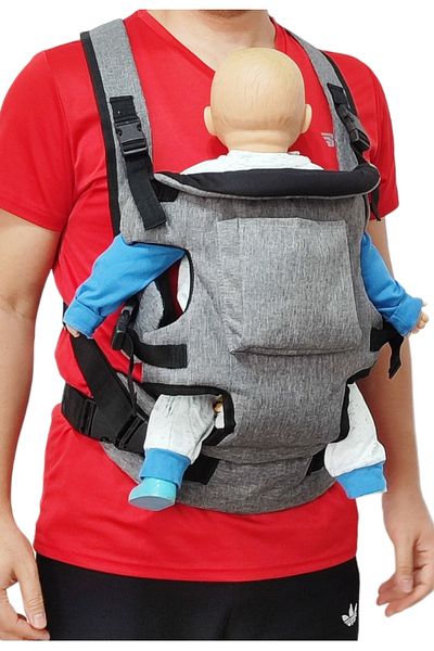 USF Double-Way Baby Carrier Kangaroo with Waist Support Ergonomic Baby Carrier Kangaroo Gray