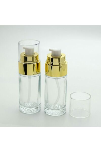 D&B YOL Krem ve Losyon Şişesi 40 ml 3 Adet Şeffaf Sarı Kapaklı Boş Şişe