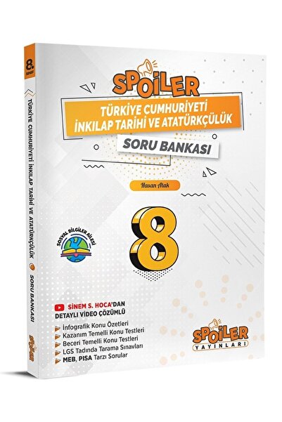 Spoiler Yayınları 8.Sınıf T.C İnkılap Tarihi ve Atatürkçülük Spoiler Soru Ban...