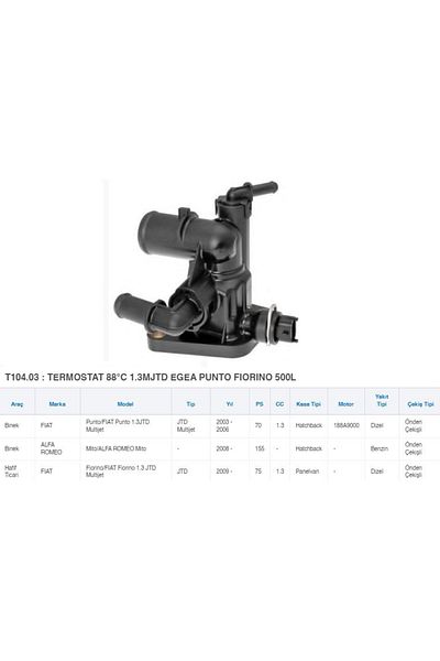KARLAND EGEA PUNTO FIORINO 500L Thermostat 88°C 1.3 MJTD - TI 251 88D TH48888G1