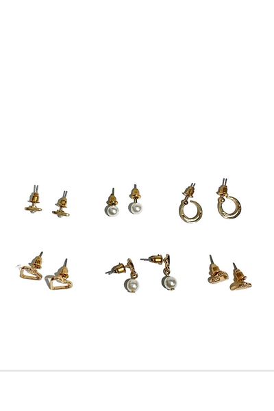 Koton WOMEN'S HEART 6-PIECE EARRINGS