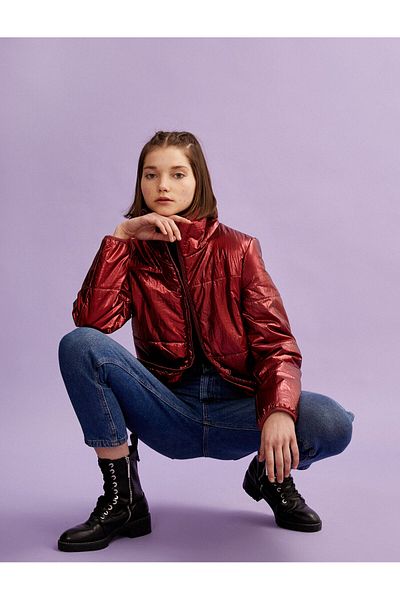 Koton Pufferjacke mit hohem Kragen