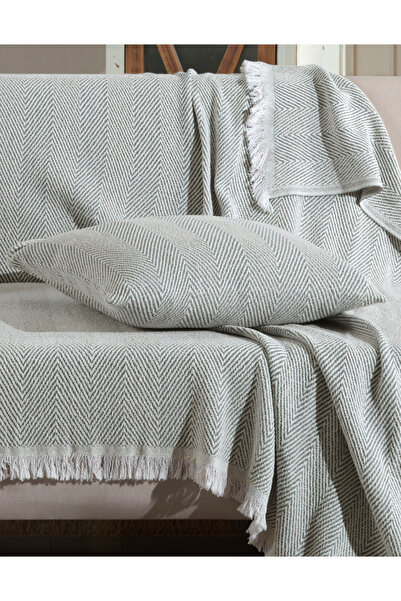 Lux Touch Lily B.Green Cotton Tufted Sofa Cover - 150x200cm Sofa Sofa Bed Divan Cover Shawl