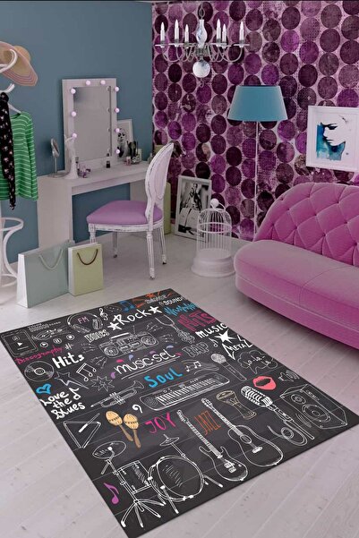 RugViva Kaymaz Tabanlı Makinede Yıkanabilir Çocuk Halısı Kd109