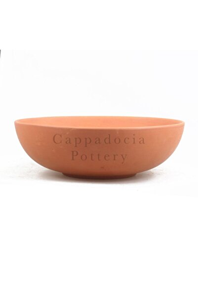 Cappadocia Pottery 30cm Kase Tipi Doğal Terleyen Çömlek Toprak Yayvan Saksı N...