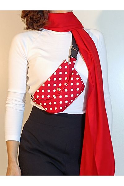 minart design White Polka Dot Small Mini Bag Waist Bag