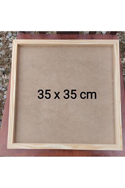 Oduncudünyası Ahşap Çerçeveli Pano 35x35cm Ham (Camsız - Arkalık sabit)