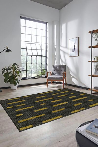 EY HOME Dijital Baskı Kaymaz Taban Yıkanabilir Sade Düz Yolluk Mutfak Koridor...