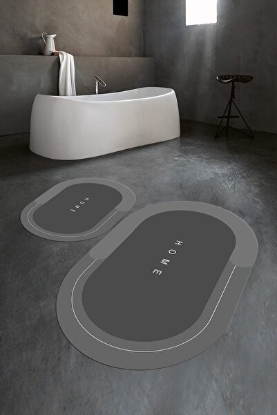 Napoli Home Set de toaletă digital cu imprimeu anti-alunecare, lavabil, oval ...