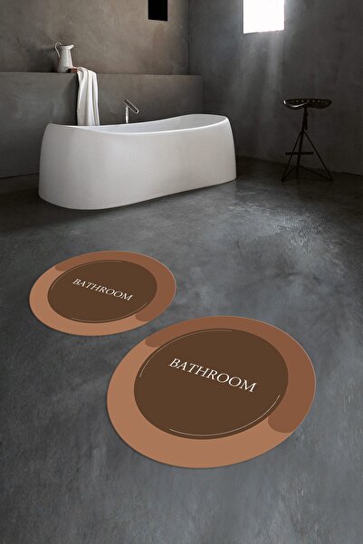 Napoli Home Цифрово отпечатан, неплъзгащ се, измиваем, кръгъл, двоен комплект...