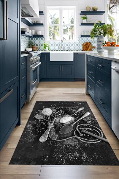 Napoli Home 3D Dijital Baskılı Kaymaz Taban Yıkanabilir Renkli Modern Mutfak ...