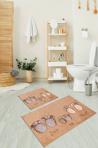 Napoli Home Set de toaletă 3D Digital cu imprimeu cu bază anti-alunecare, lav...