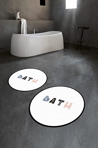 Napoli Home Set de baie rotund dublu, lavabil, cu bază anti-alunecare digital...