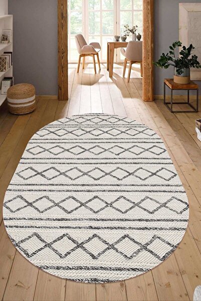 Napoli Home Dijital Baskılı Kaymaz Taban Yıkanabilir Oval Salon Halısı Mutfak...