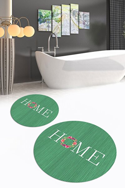 Napoli Home Set de baie digital cu cu imprimeu piese, cu bază anti-alunecare,...