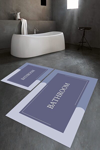 Napoli Home Set de toaletă digital cu imprimeu anti-alunecare, lavabil, pentr...