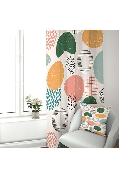 Napoli Home Digital Printed Custom Design Stylish Living Room Kitchen Single Wing Background Curtain, N-KP-88-02,