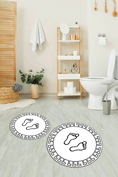 Napoli Home Set de baie digital cu cu imprimeu piese, cu bază anti-alunecare,...