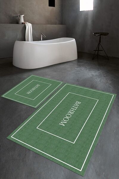 Napoli Home Ψηφιακό με τύπωμα Αντιολισθητικό Πλενόμενο Σετ Μπάνιου Διπλό Σετ ...