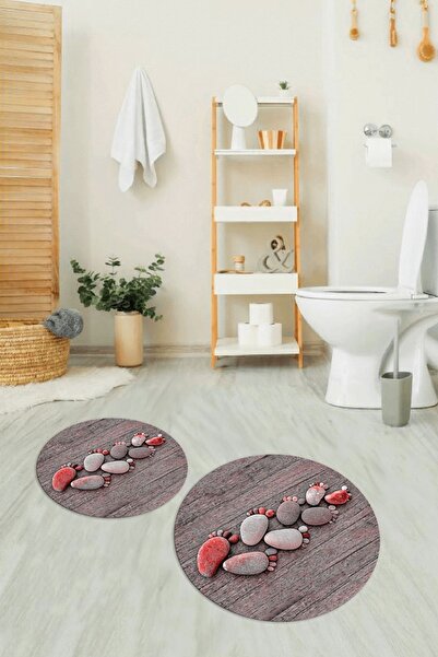 Napoli Home Σετ μπάνιου 3D Digital με τύπωμα Αντιολισθητική Βάση Πλενόμενη Στ...