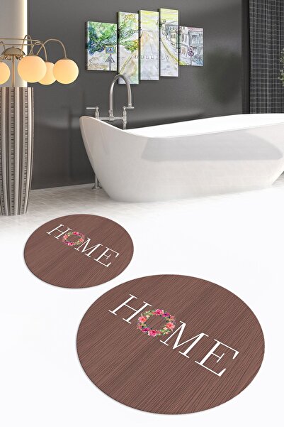 Napoli Home Set de baie digital cu cu imprimeu piese, cu bază anti-alunecare,...