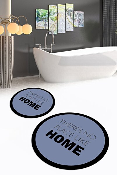 Napoli Home Set de baie digital cu cu imprimeu piese, cu bază anti-alunecare,...