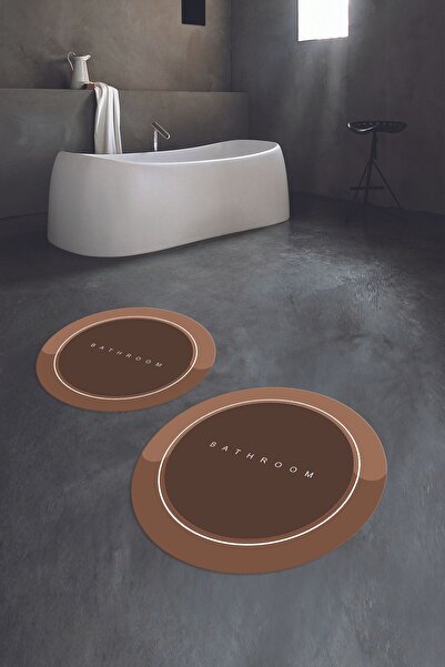 Napoli Home Ψηφιακό με τύπωμα Αντιολισθητικό Σετ Μπάνιου Πλενόμενο Στρογγυλό ...